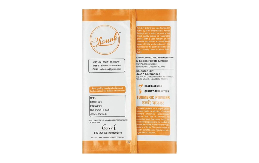 Chounk Turmeric Powder    Pack  500 grams